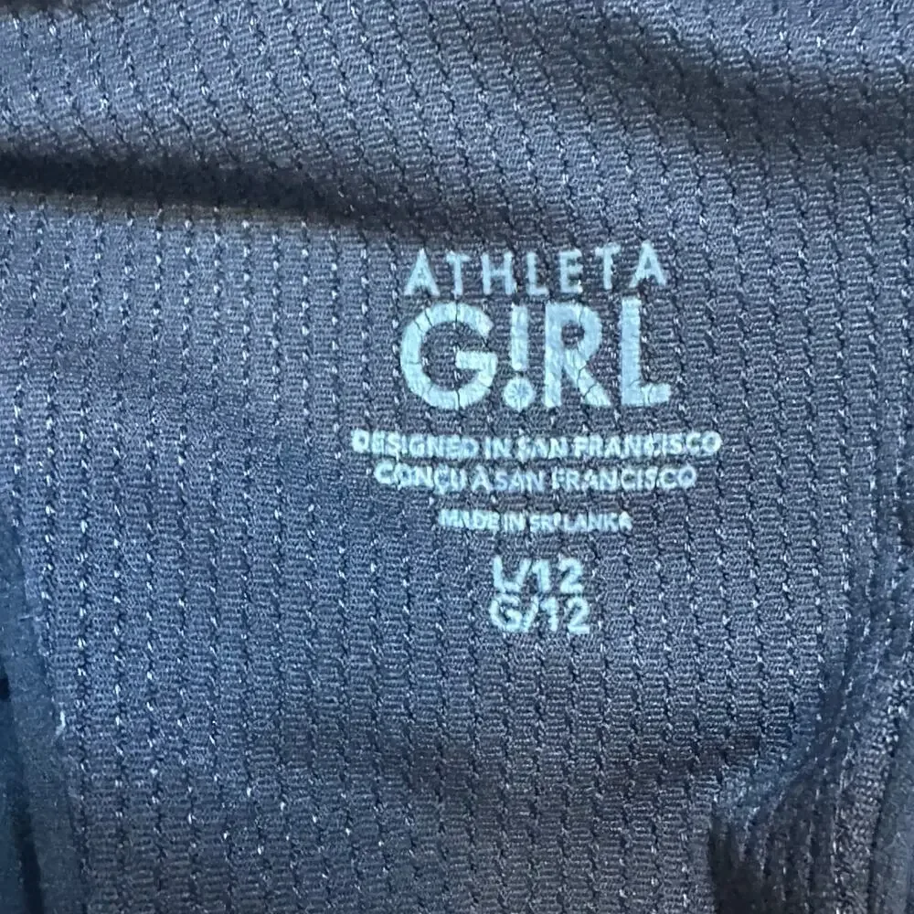 Athleta Girl Black Racerback Tank Sz L (12)
